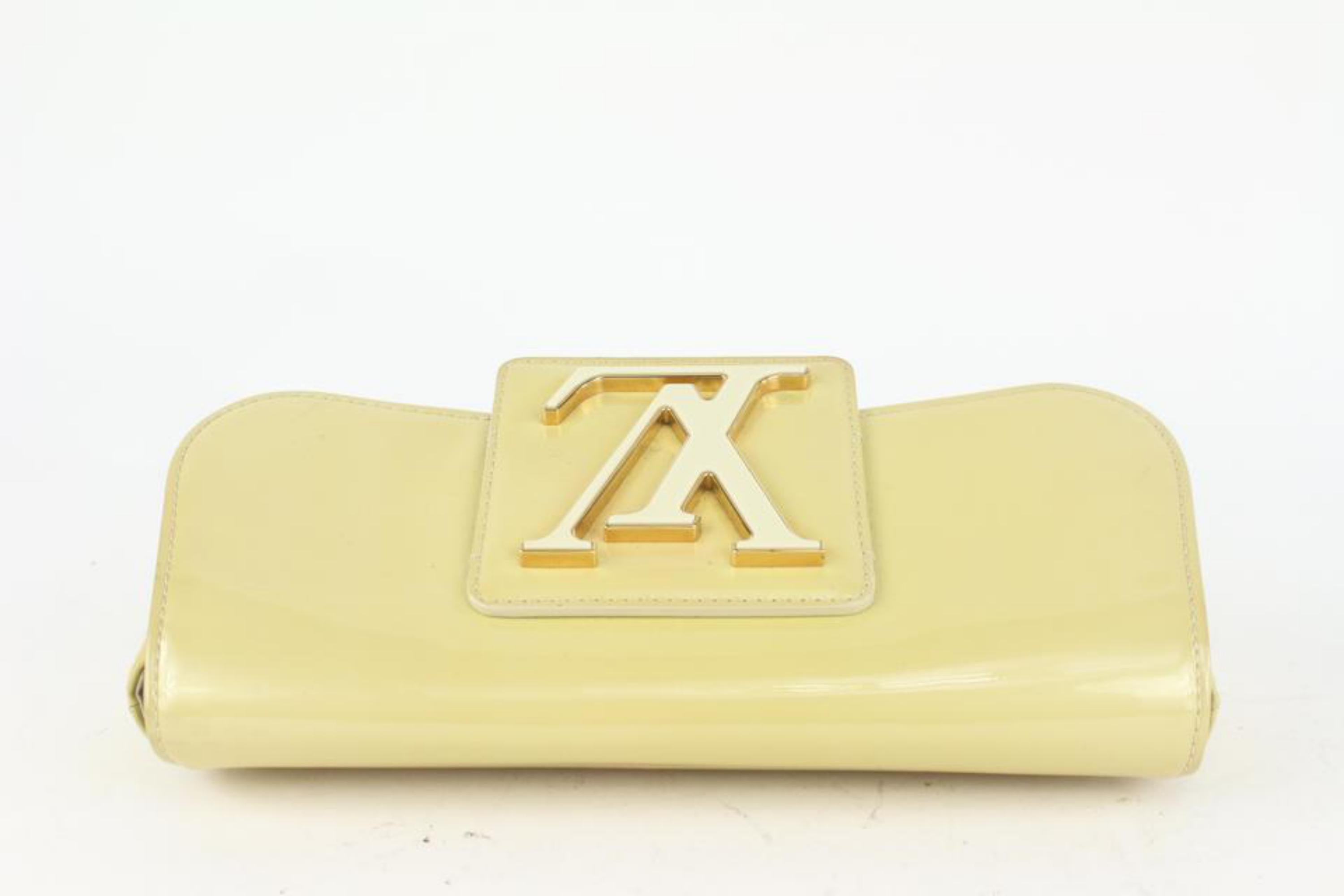 Louis Vuitton pochette Louise 1013lv10 beige Vanilla Vernis Sobe en vente 2