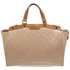 Louis Vuitton Beige Vernis Leather Brea GM Satchel Bag