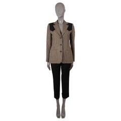 LOUIS VUITTON beige wool 2014 HOUNDSTOOTH Blazer Jacket 40 M