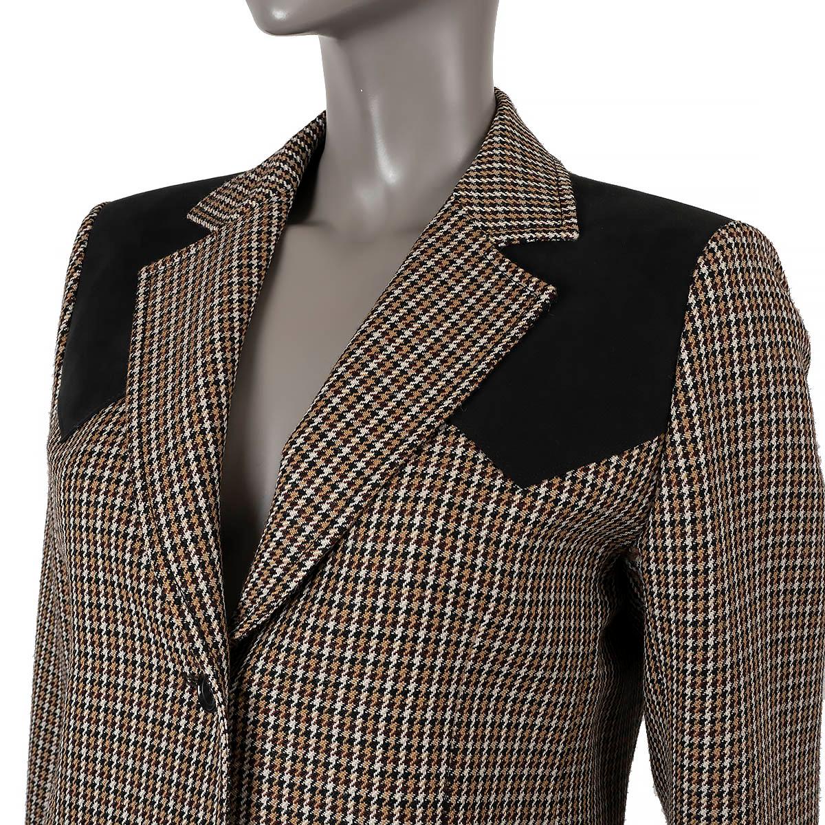 LOUIS VUITTON beige wool 2014 HOUNDSTOOTH Blazer Jacket 40 M For Sale 2