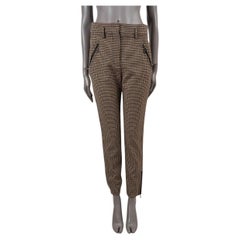LOUIS VUITTON beige wool 2014 HOUNDSTOOTH TAPERED Pants 40 M