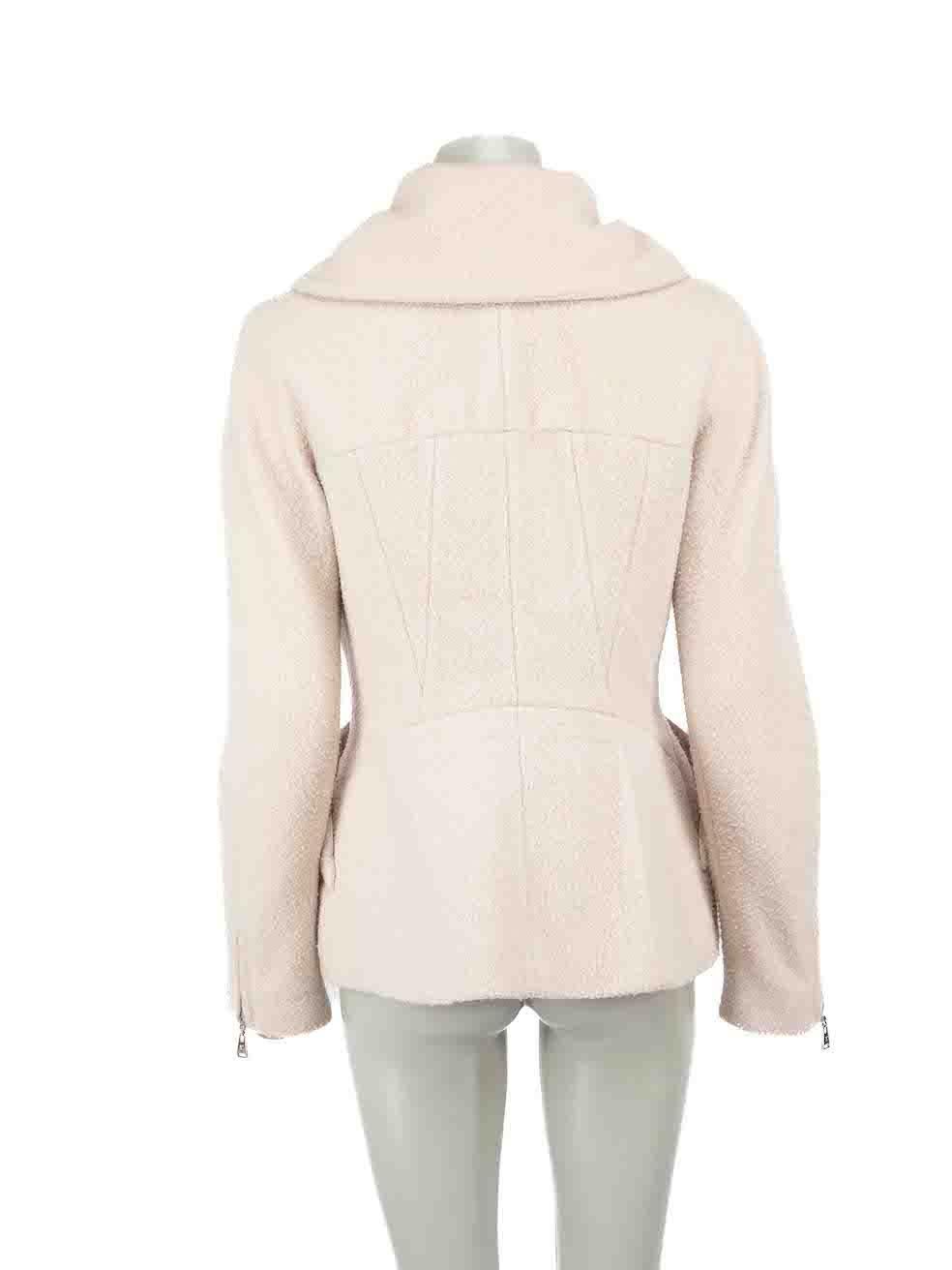 Louis Vuitton Beige Wool Textured Fleece Jacket Size XL In Good Condition For Sale In London, GB