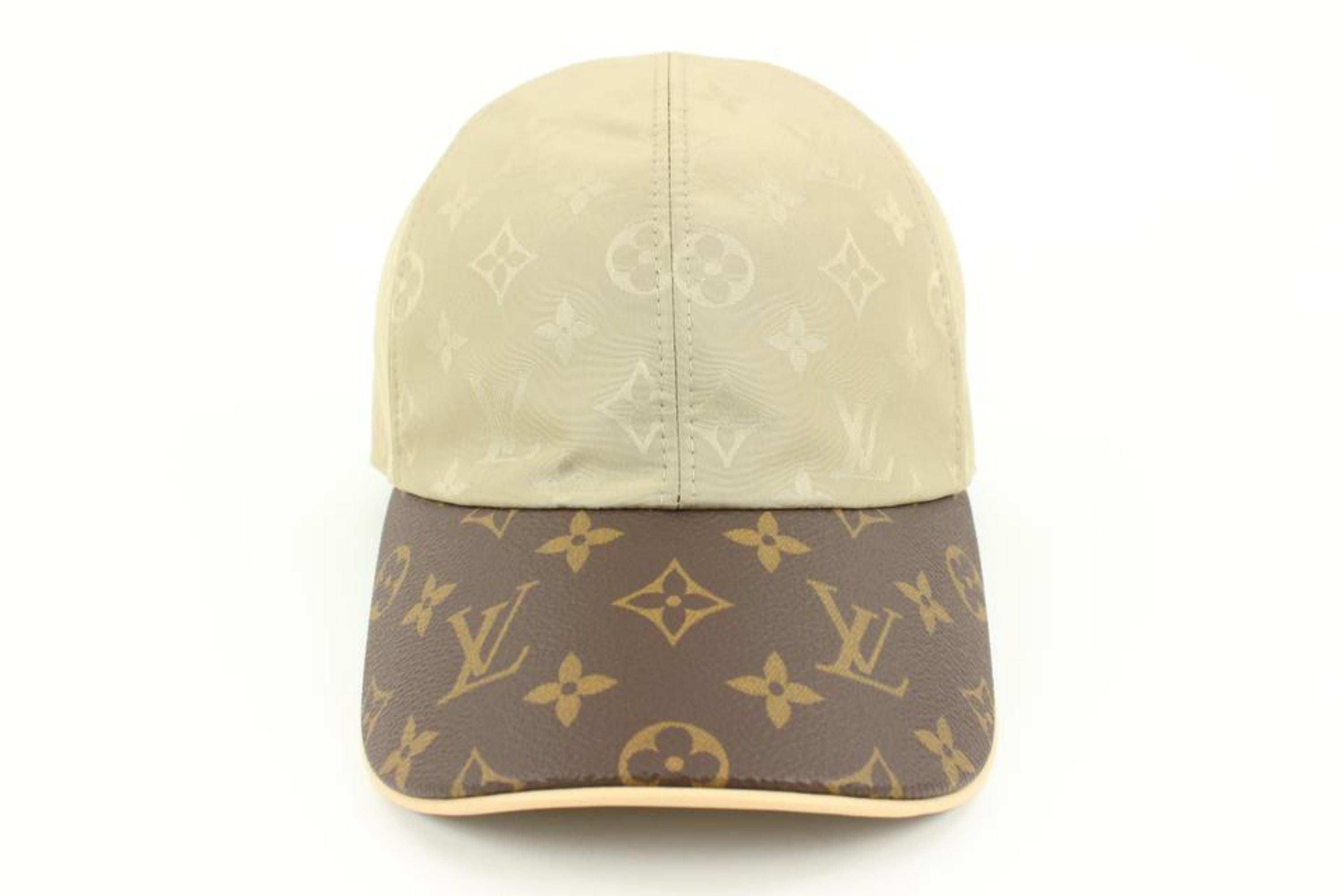 Men's Louis Vuitton Beige x Brown Monogram Cap Ou Pas Baseball Hat 50lv217s