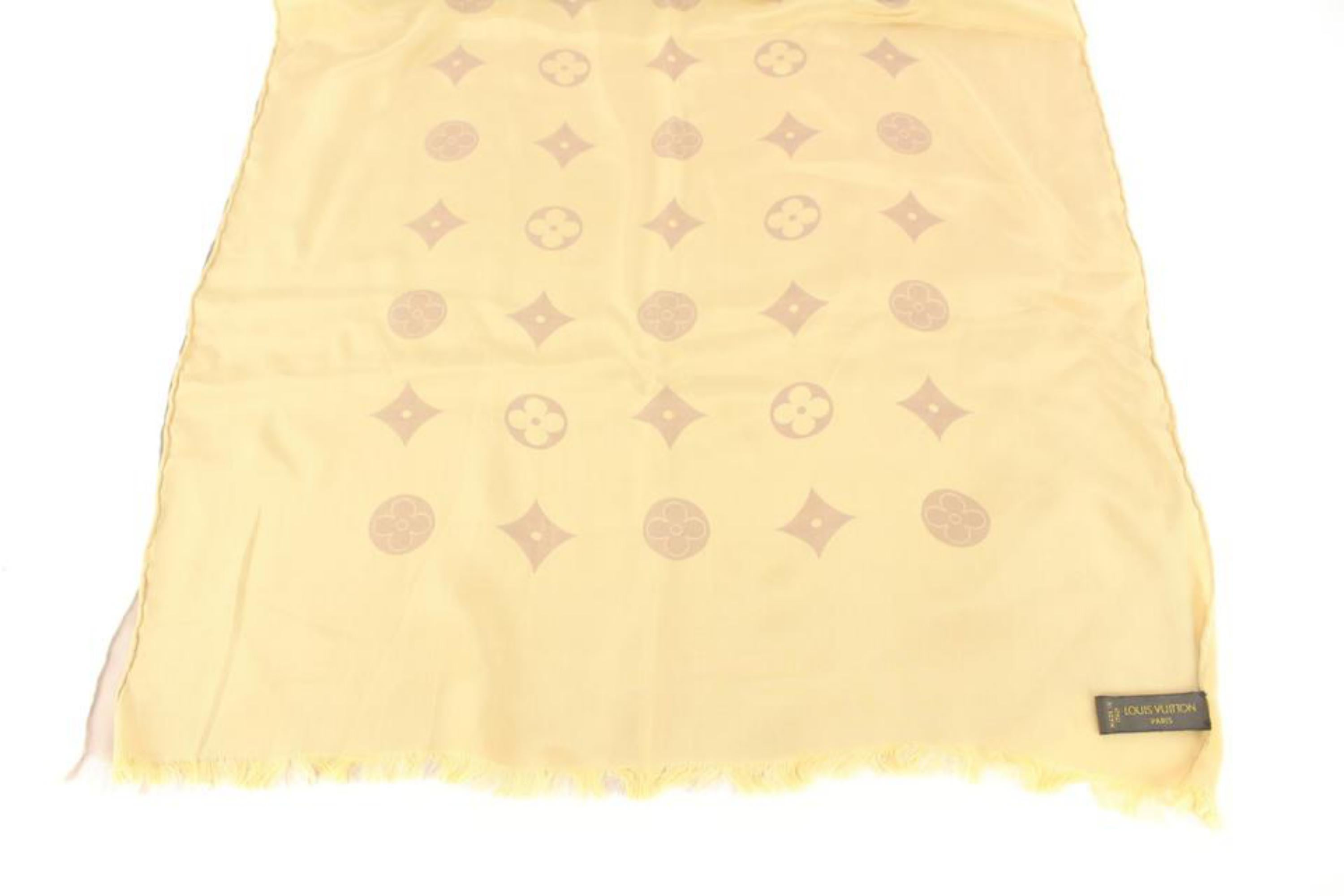 Louis Vuitton Beige x Brown Silk Blend Scarf 32lk510s 2