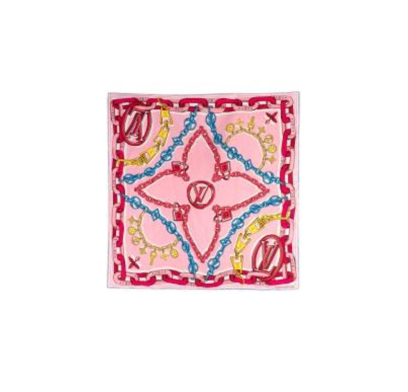 Brand New Louis Vuitton Rose Ballerine Monogram Giant Escale Silk Square  Scarf For Sale at 1stDibs