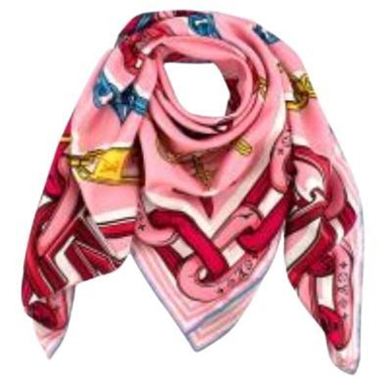 Louis Vuitton Bejeweled Square 90 Silk Scarf For Sale at 1stDibs