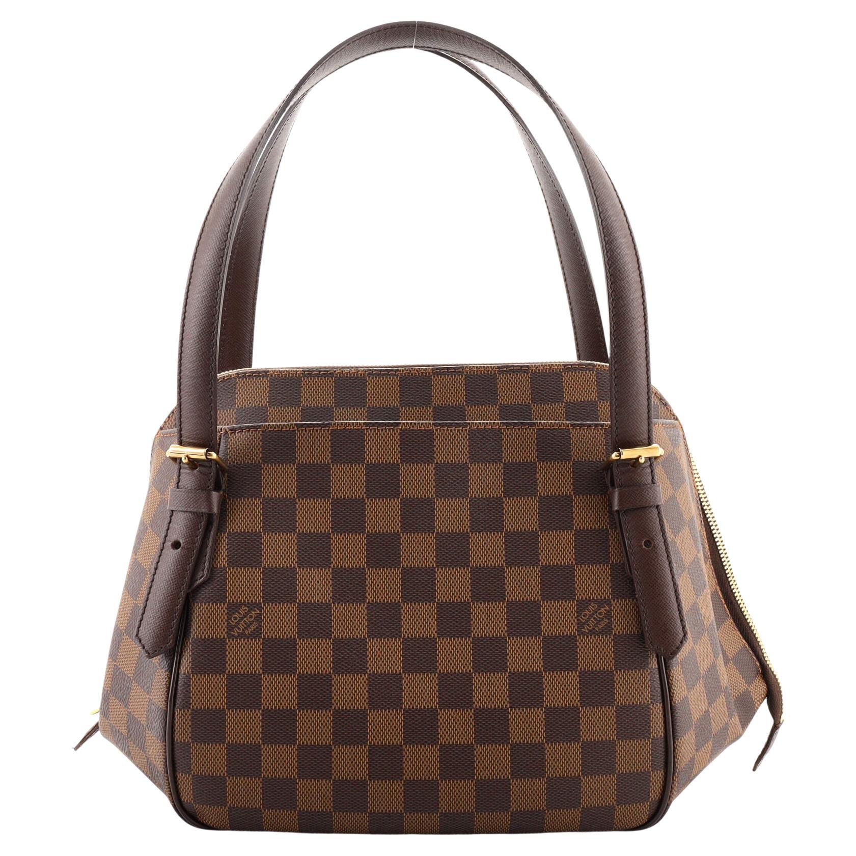 Authentic Louis Vuitton Damier Ebene Belem MM Shoulder Bag