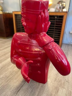 Louis Vuitton Bell Boy Advertising Sculpture in Red Resin