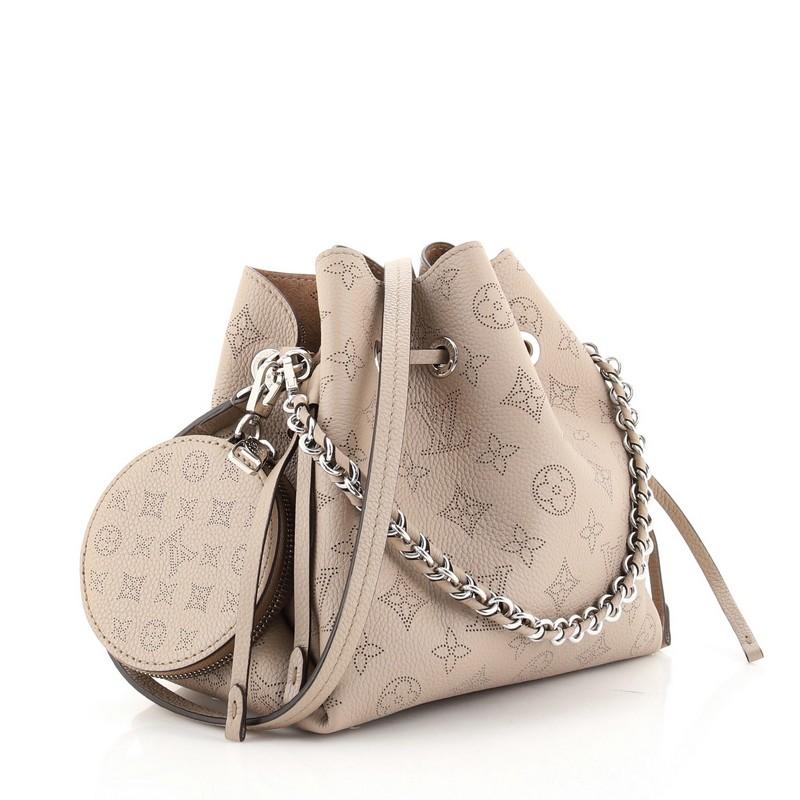 Brown Louis Vuitton Bella Bucket Bag Mahina Leather