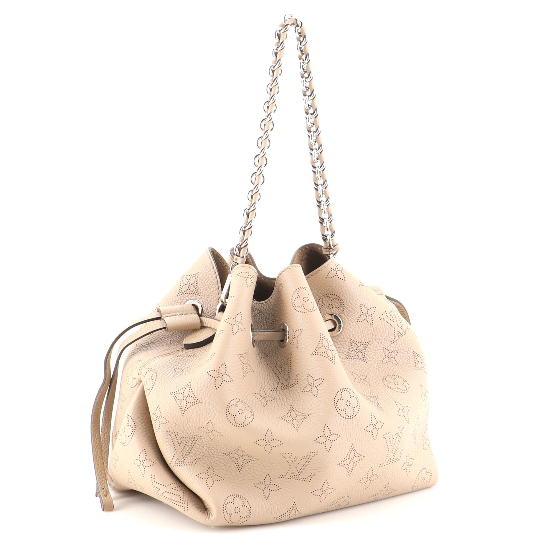 Beige Louis Vuitton Bella Bucket Bag Mahina Leather