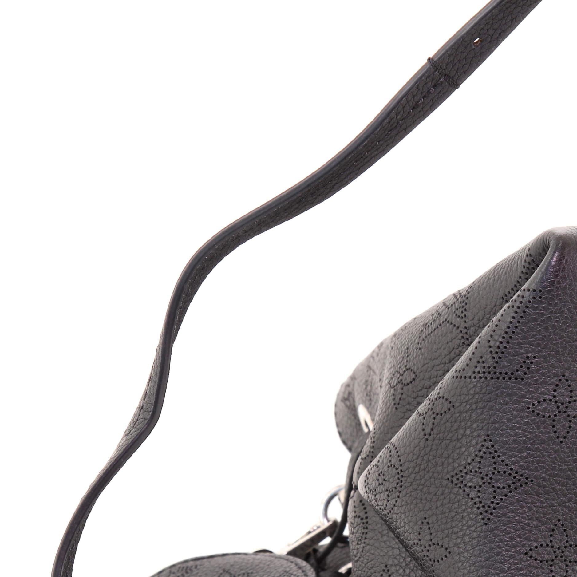 Black Louis Vuitton Bella Bucket Bag Mahina Leather