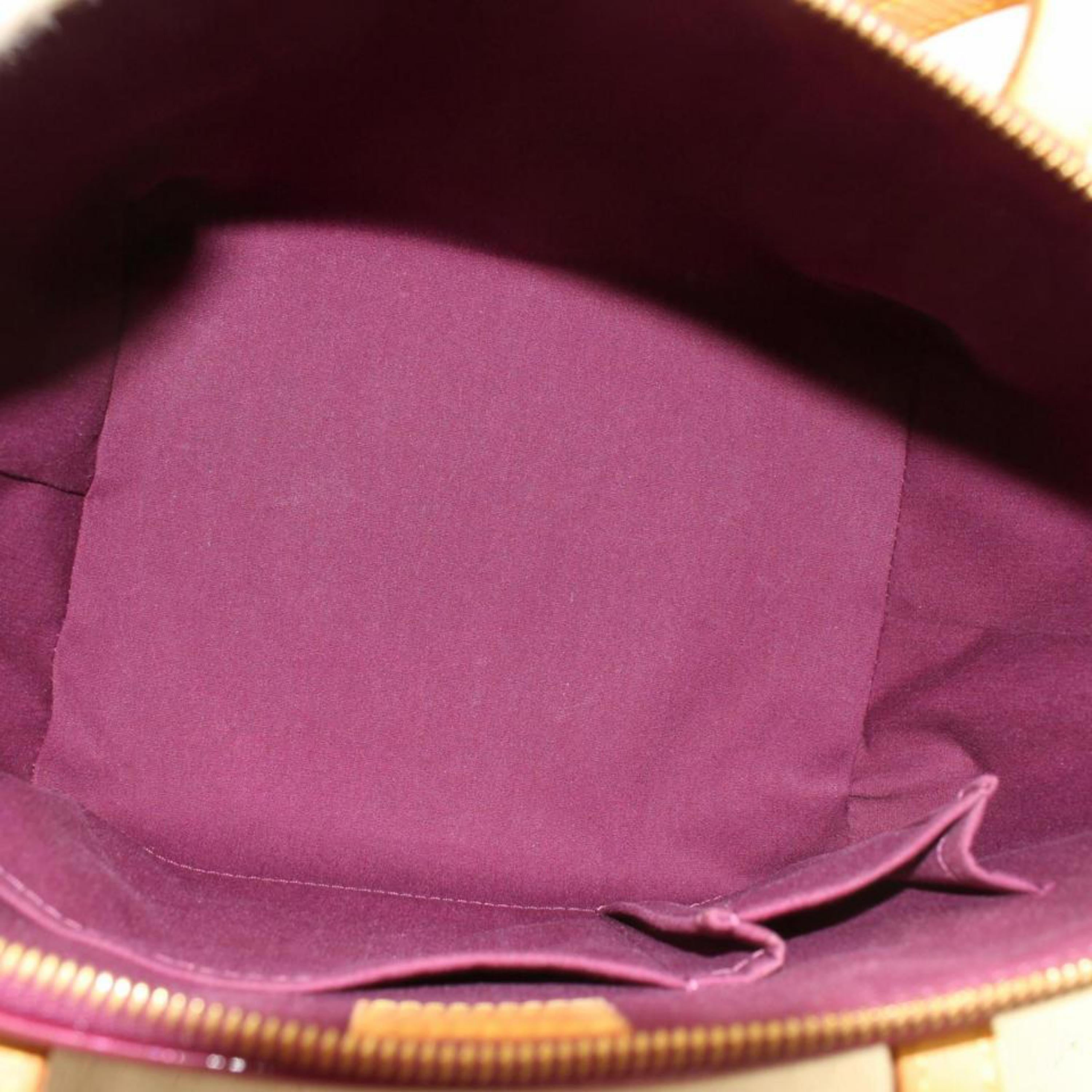 Brown Louis Vuitton Bellevue Amarante Monogram Vernis Pm 869317 Purple Patent Leather For Sale