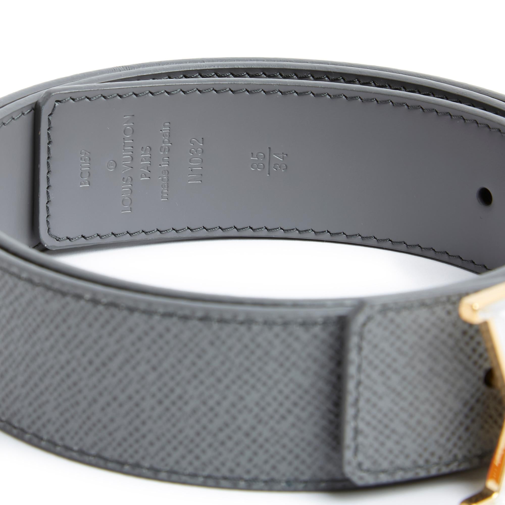 Louis Vuitton Belt Reversible T85 Grey Leather Golden LV Prism new In New Condition In PARIS, FR