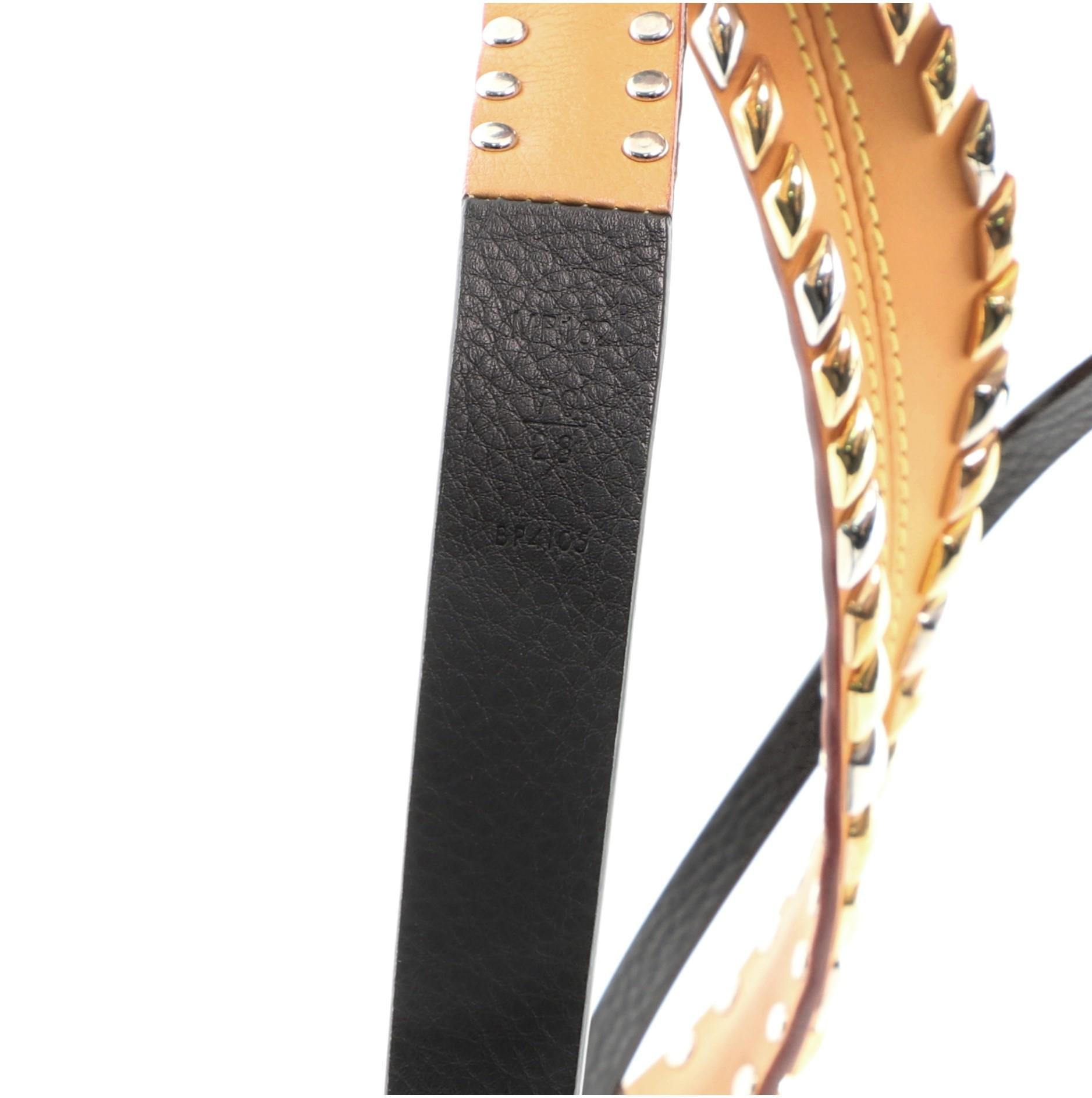 Women's Louis Vuitton Belt Studded Leather Wide Black, Brown