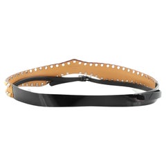 Louis Vuitton Belt Studded Leather Wide Black, Brown