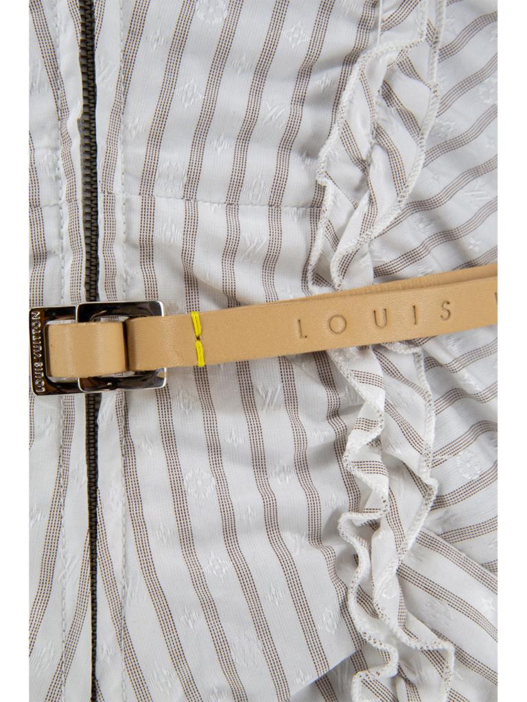 Louis Vuitton Belted Pinstriped Dress 6