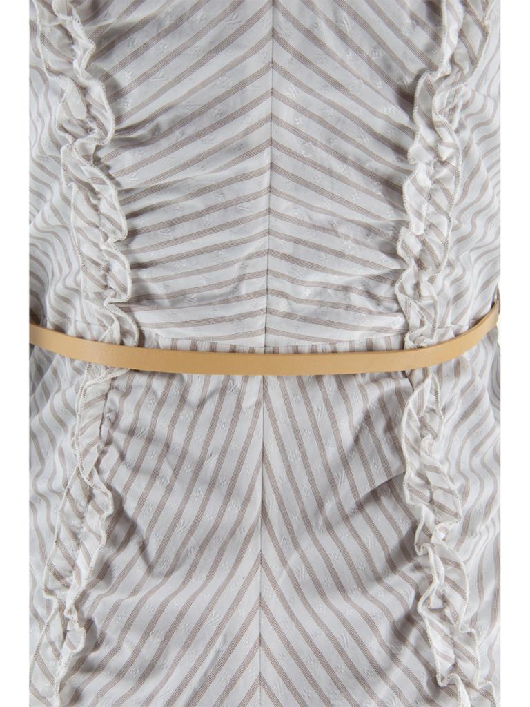 Louis Vuitton Belted Pinstriped Dress 4