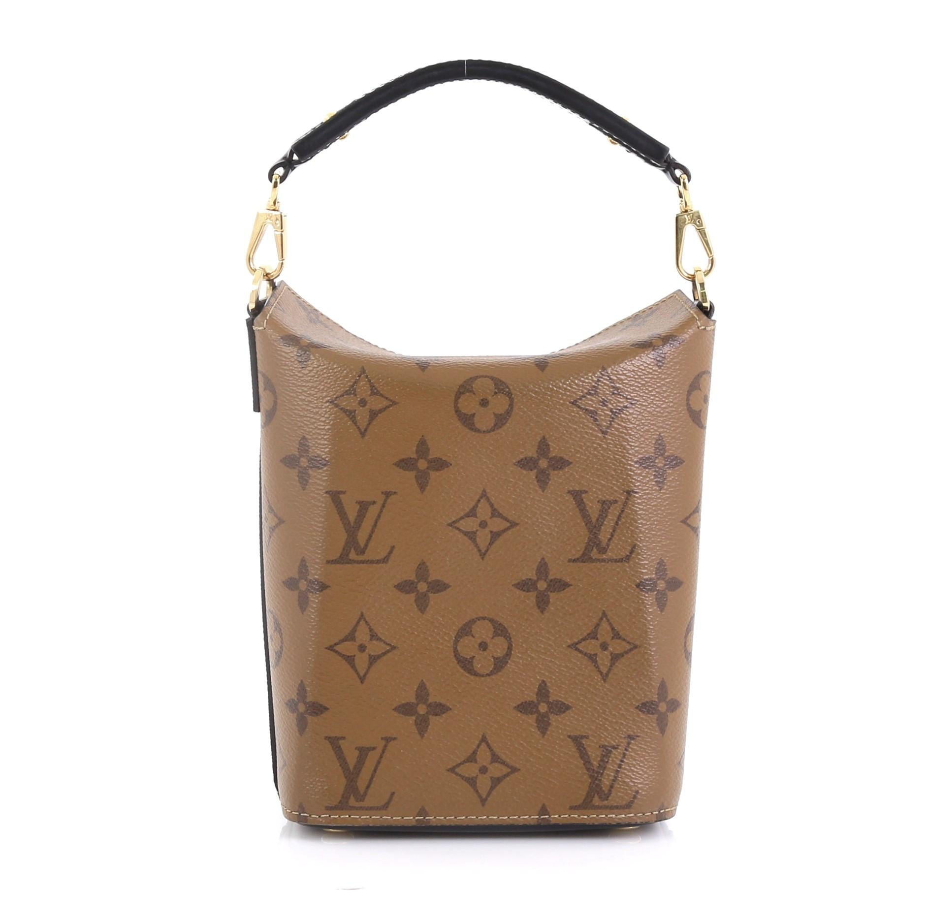 Black Louis Vuitton Bento Box Handbag Reverse Monogram Canvas