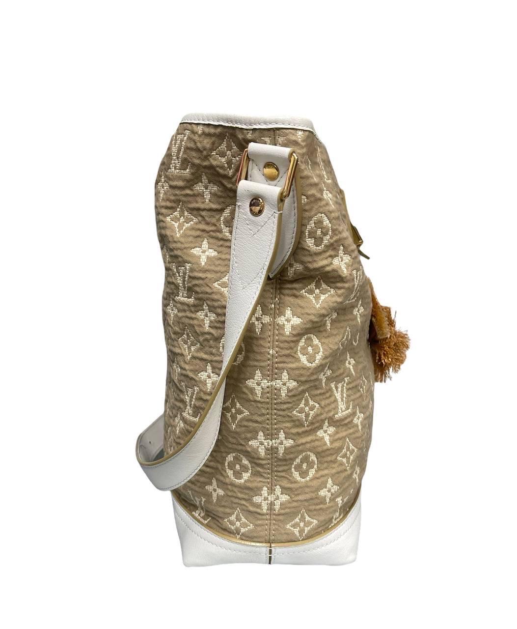 Brown Louis Vuitton Besace Shoulder Bag Beige White For Sale