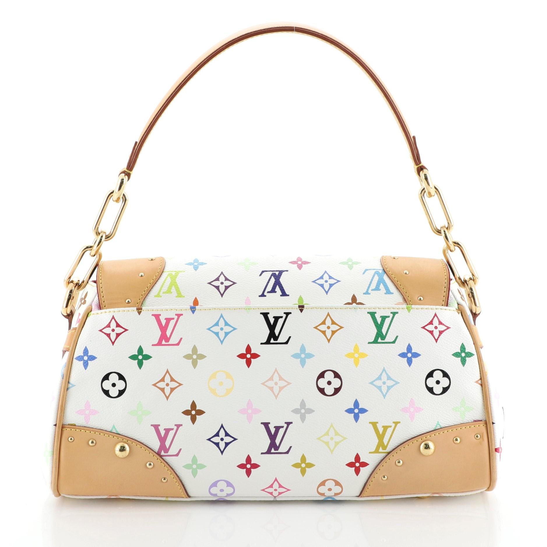Beige Louis Vuitton Beverly Handbag Monogram Multicolor MM