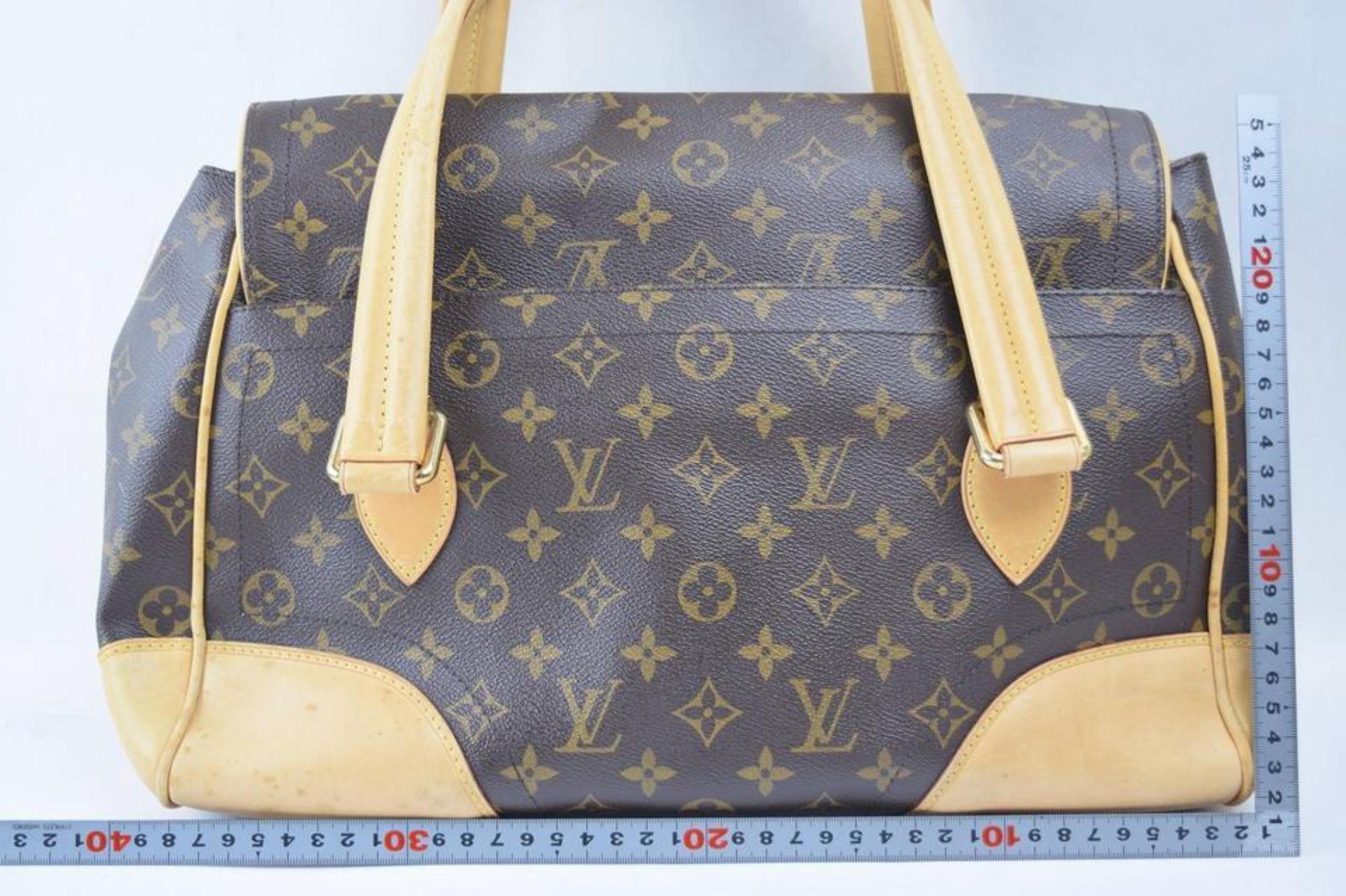 Women's Louis Vuitton Beverly Monogram Gm 869346 Brown Coated Canvas Satchel For Sale