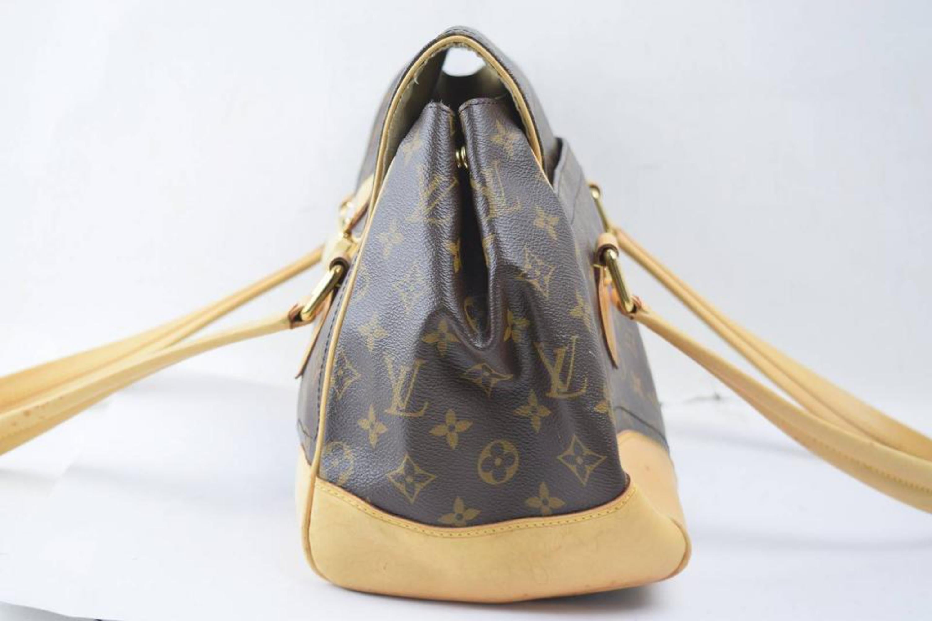 Louis Vuitton Beverly Monogram Gm 869346 Brown Coated Canvas Satchel For Sale 1