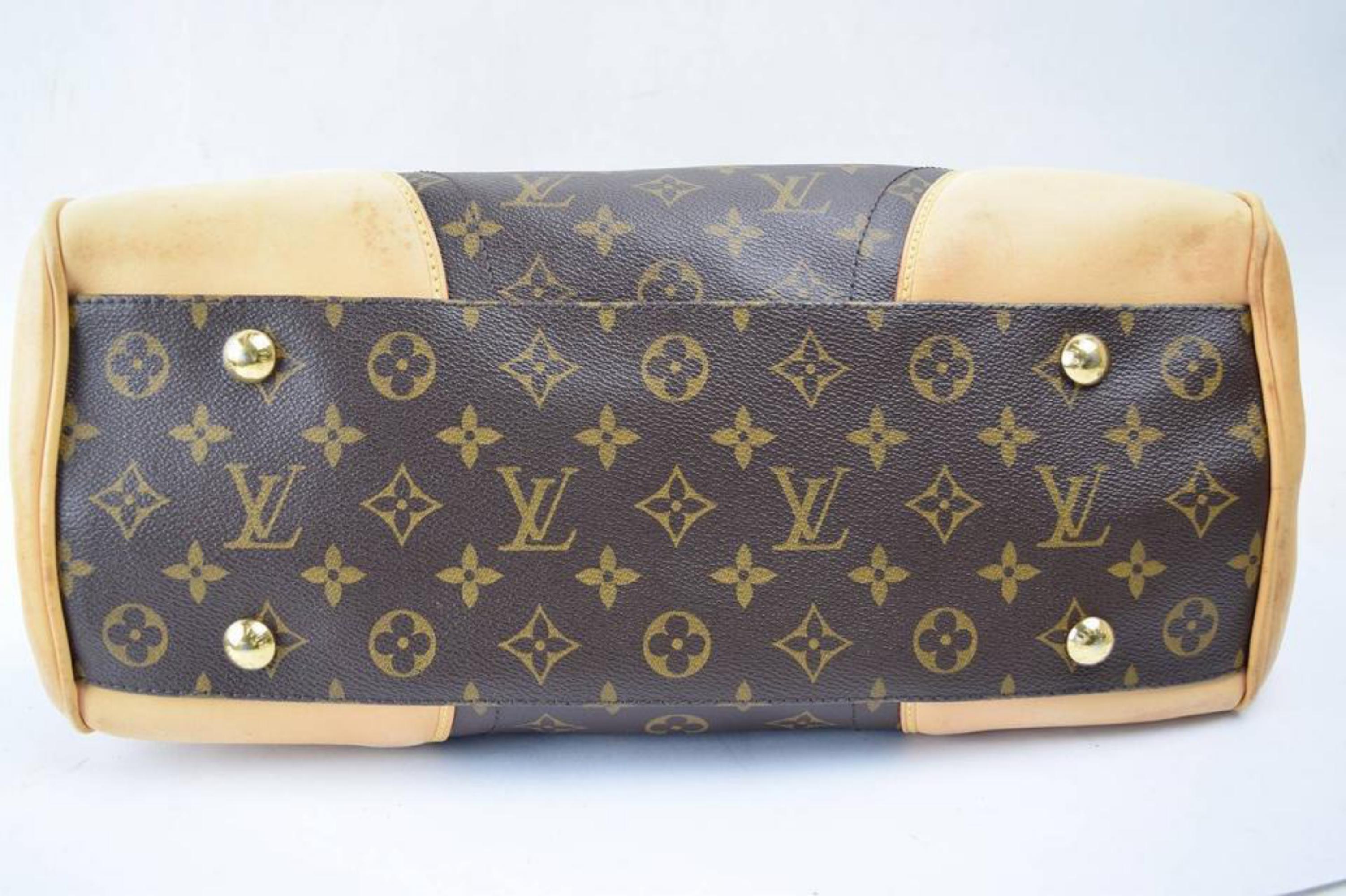 Louis Vuitton Beverly Monogram Gm 869346 Brown Coated Canvas Satchel For Sale 2