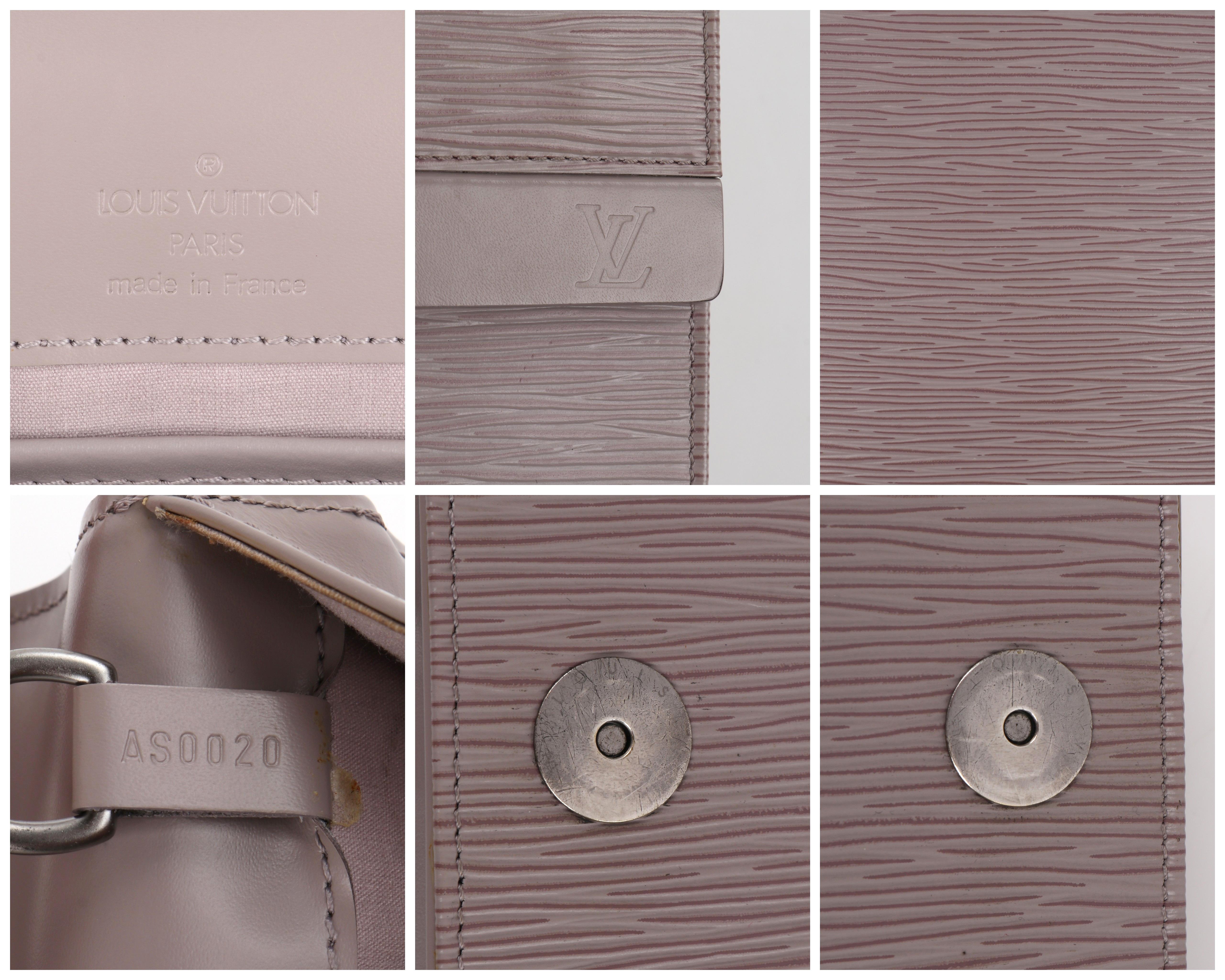 LOUIS VUITTON “Biarritz” Epi Leather Fold Over Top Lilac Shoulder Bag Crossbody 2