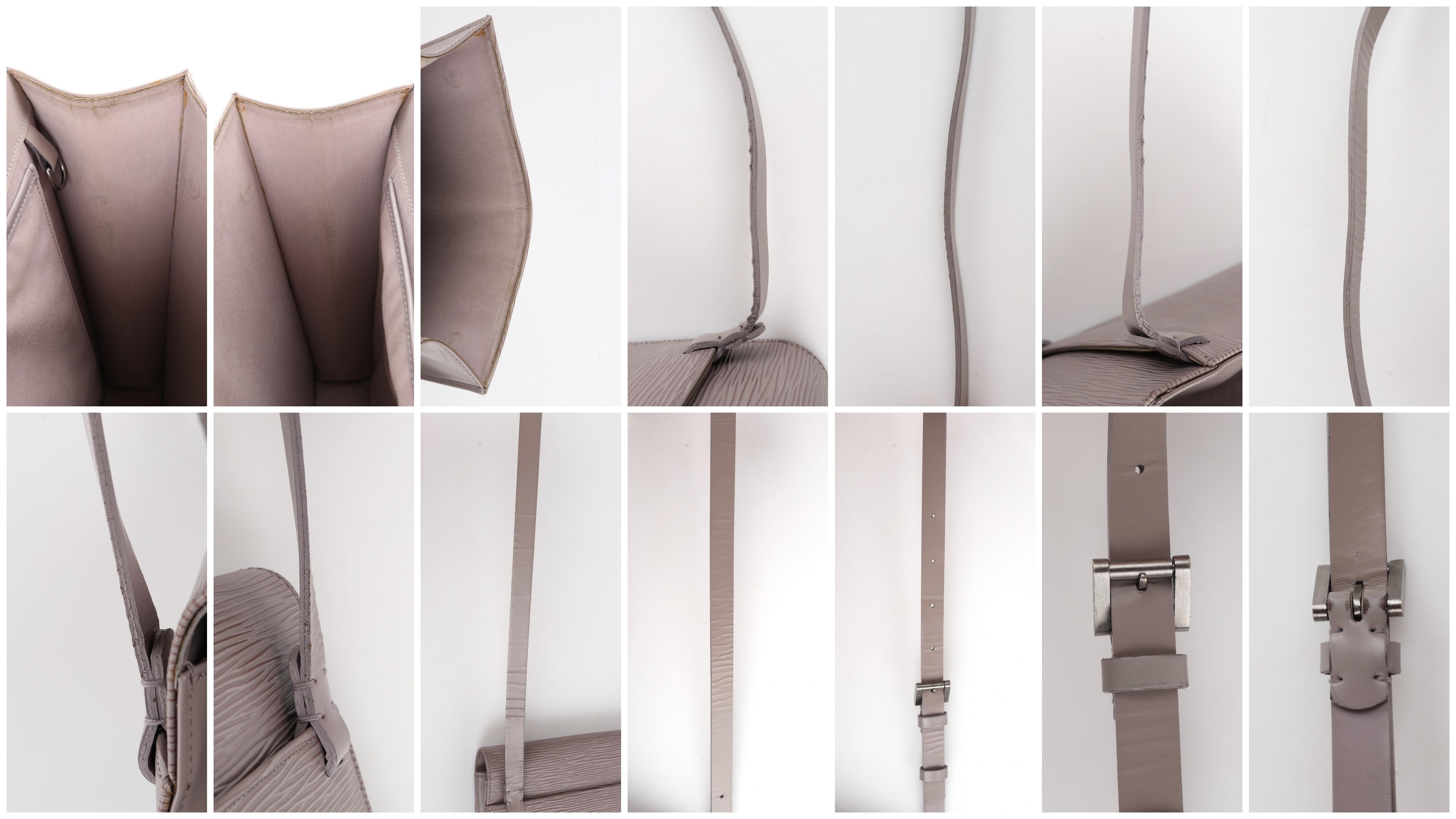 LOUIS VUITTON “Biarritz” Epi Leather Fold Over Top Lilac Shoulder Bag Crossbody 3