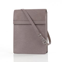 LOUIS VUITTON “Biarritz” Epi Leather Fold Over Top Lilac Shoulder Bag Crossbody