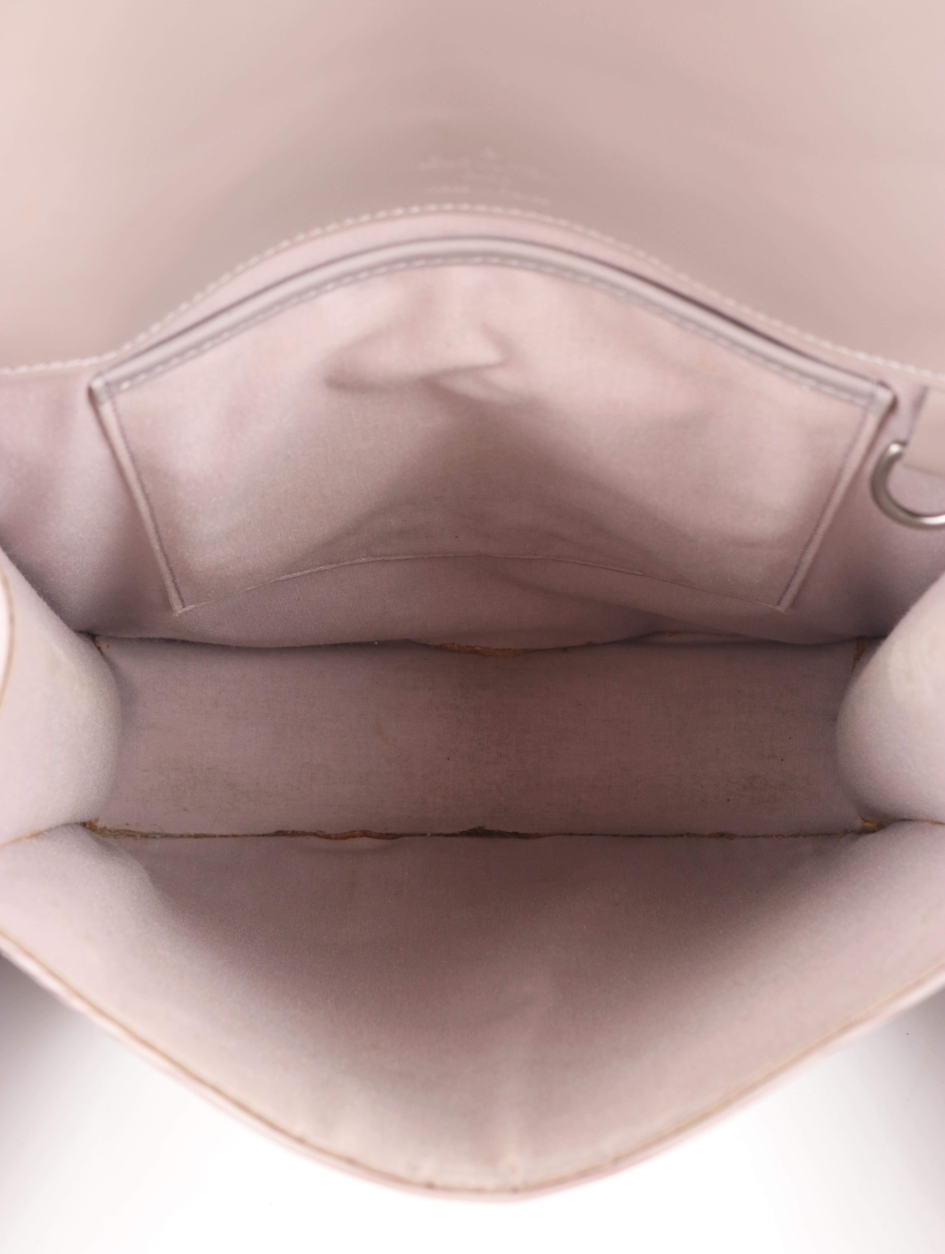 Gray LOUIS VUITTON “Biarritz” Epi Leather Fold Over Top Lilac Shoulder Bag Crossbody