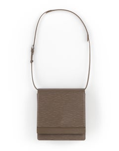 LOUIS VUITTON "Biarritz" Epi Leather Pepper Taupe Adjustable Shoulder Bag Purse