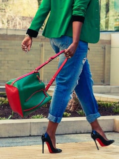 Louis Vuitton Bicolor Epi Petit Noe Hobo 220701 Red X Green Leather Shoulder Bag