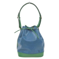 Louis Vuitton Bicolor Green x Blue Noe Drawstring Bucket Hobo 861663A