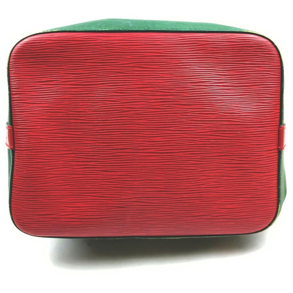 Women's Louis Vuitton Bicolor Green x Red Petite Noe Drawstring Bucket Hobo Bag  862671
