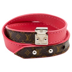 Louis Vuitton - Bracelet à double portefeuille Lockit en toile bicolore avec monogramme 17