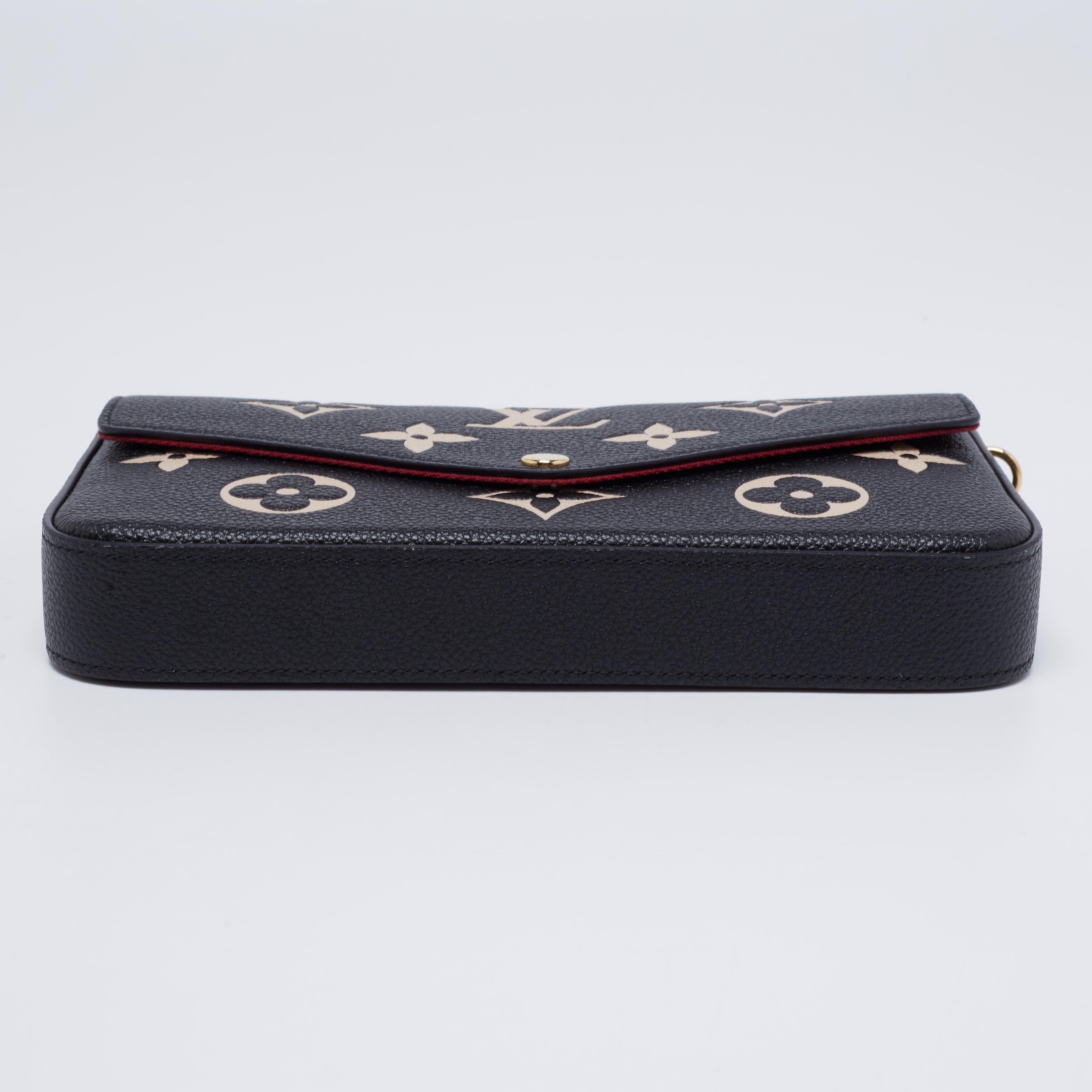 Women's Louis Vuitton Bicolor Monogram Empreinte Leather Felicie Pochette