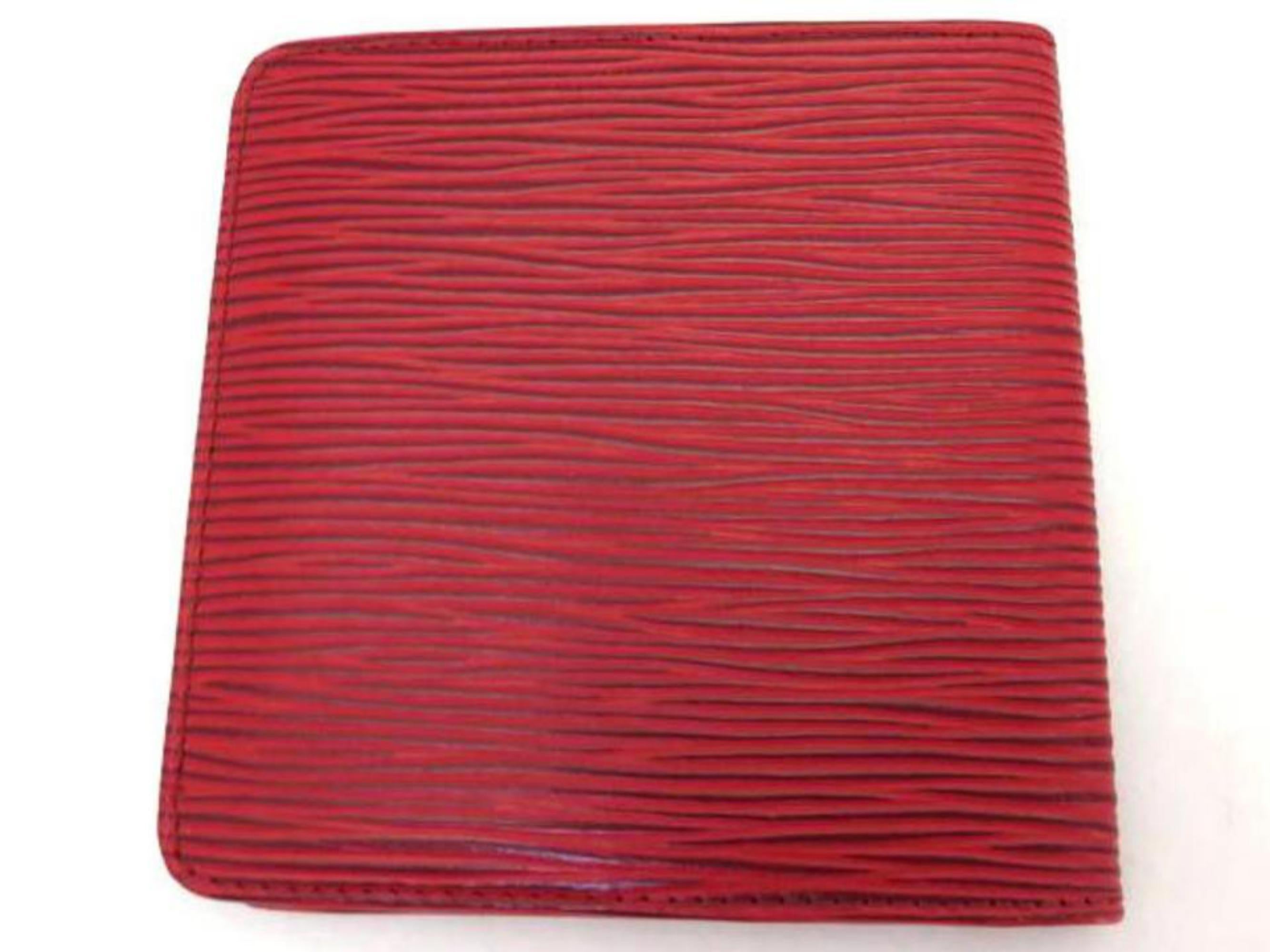 Women's Louis Vuitton Bifold Wallet 222003 Red Epi Leather Shoulder Bag For Sale