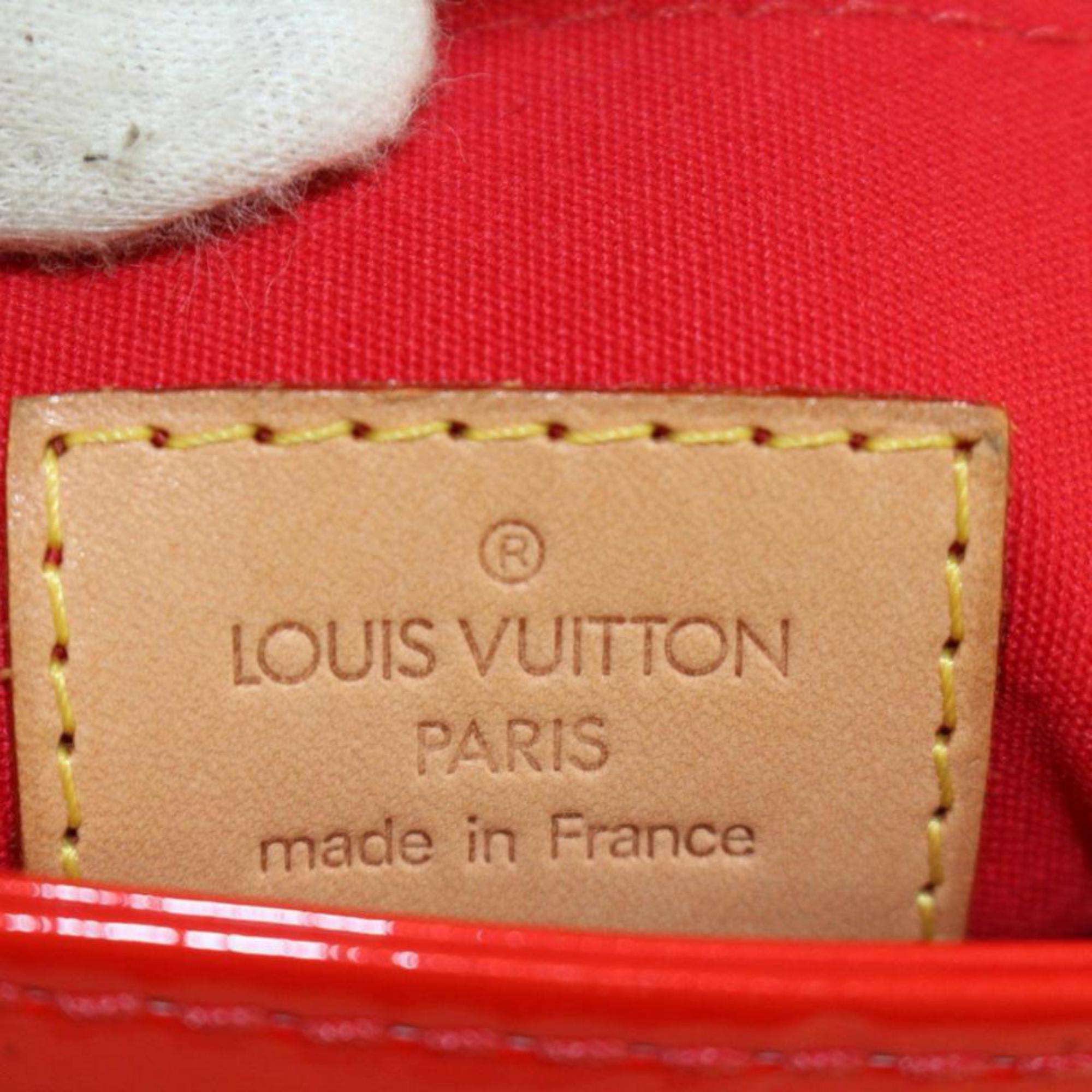Louis Vuitton Biscayne Bay Gm 869144 Red Monogram Vernis Leather Shoulder Bag For Sale 7