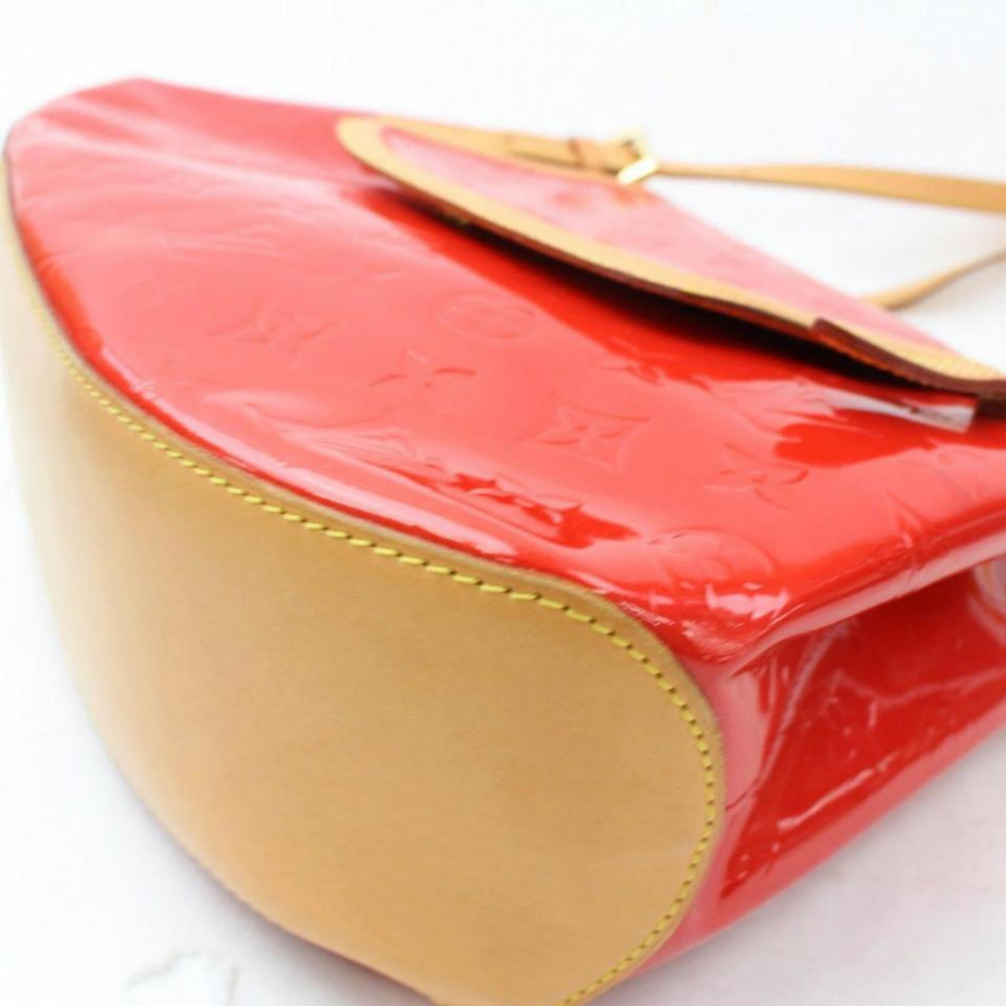 Women's Louis Vuitton Biscayne Bay Gm 869144 Red Monogram Vernis Leather Shoulder Bag For Sale