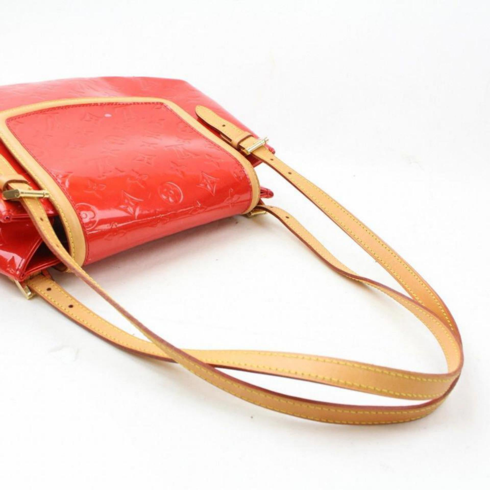 Louis Vuitton Biscayne Bay Gm 869144 Red Monogram Vernis Leather Shoulder Bag For Sale 1