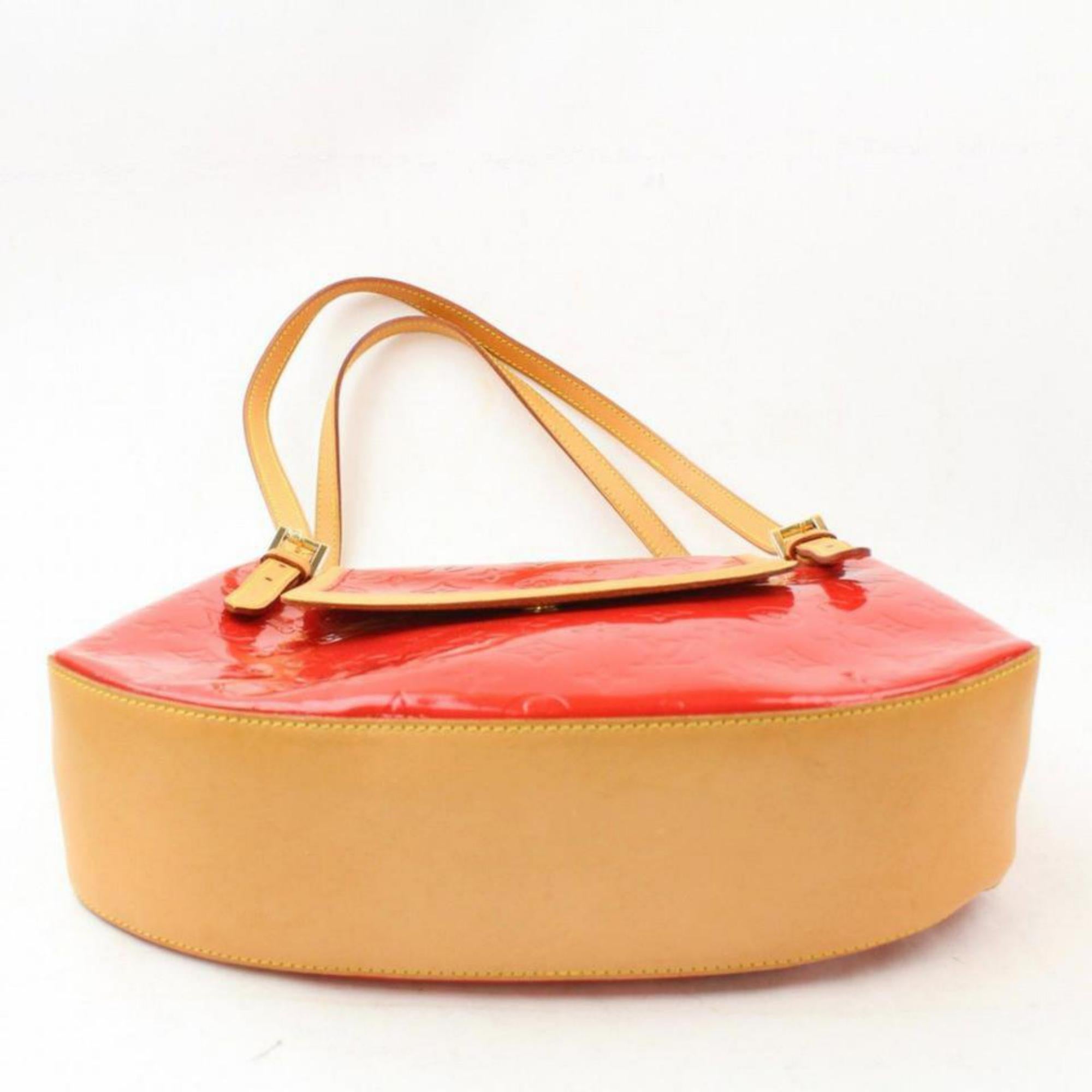 Louis Vuitton Biscayne Bay Gm 869144 Red Monogram Vernis Leather Shoulder Bag For Sale 2