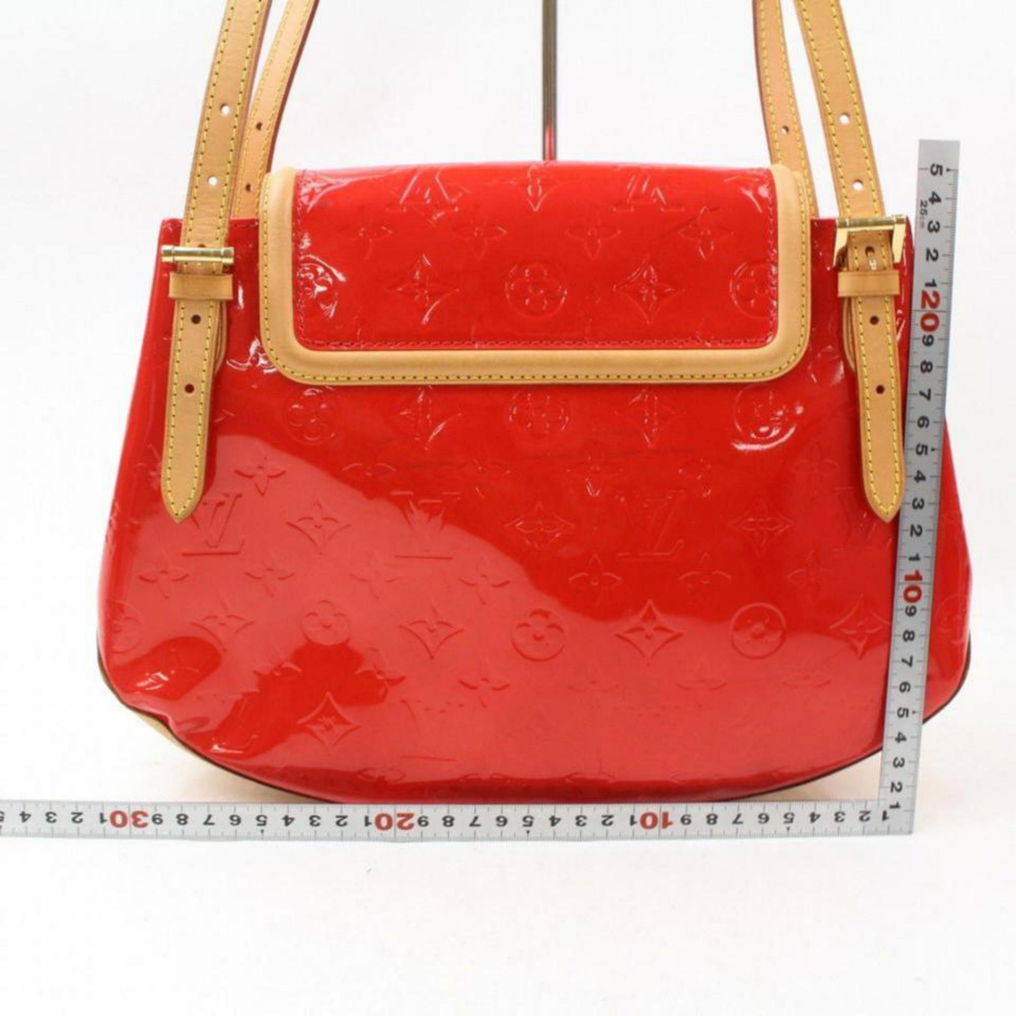 Louis Vuitton Biscayne Bay Gm 869144 Red Monogram Vernis Leather Shoulder Bag For Sale 5