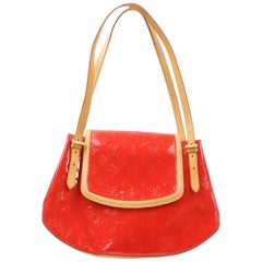 Vintage Louis Vuitton Biscayne Bay Gm 869144 Red Monogram Vernis Leather Shoulder Bag