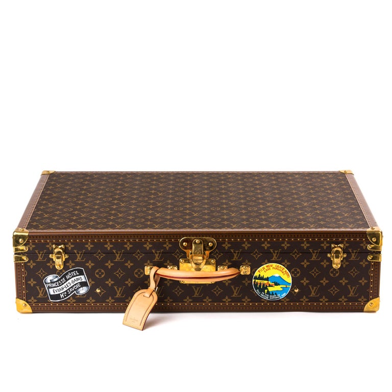 Louis Vuitton Bisten Suitcase 75 Monogram with Stickers For Sale at 1stdibs