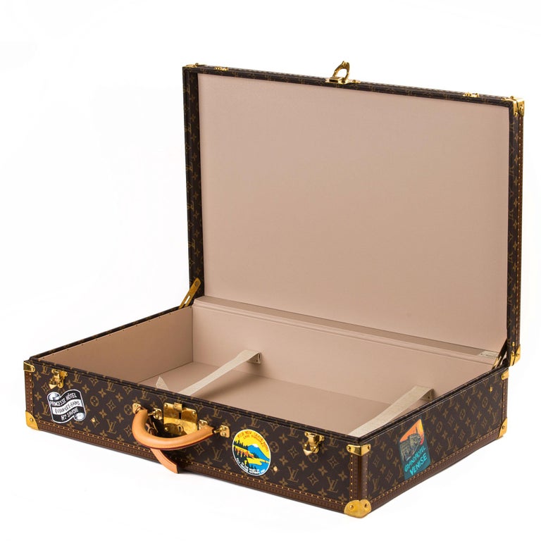 Louis Vuitton Bisten Suitcase 65 Monogram with Stickers For Sale at 1stDibs