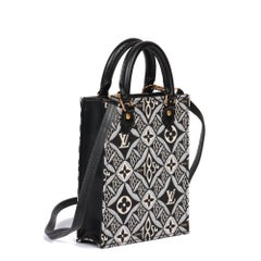 LOUIS VUITTON Black 1854 Monogram Canvas & Calfskin Leather Mini Sac Plat