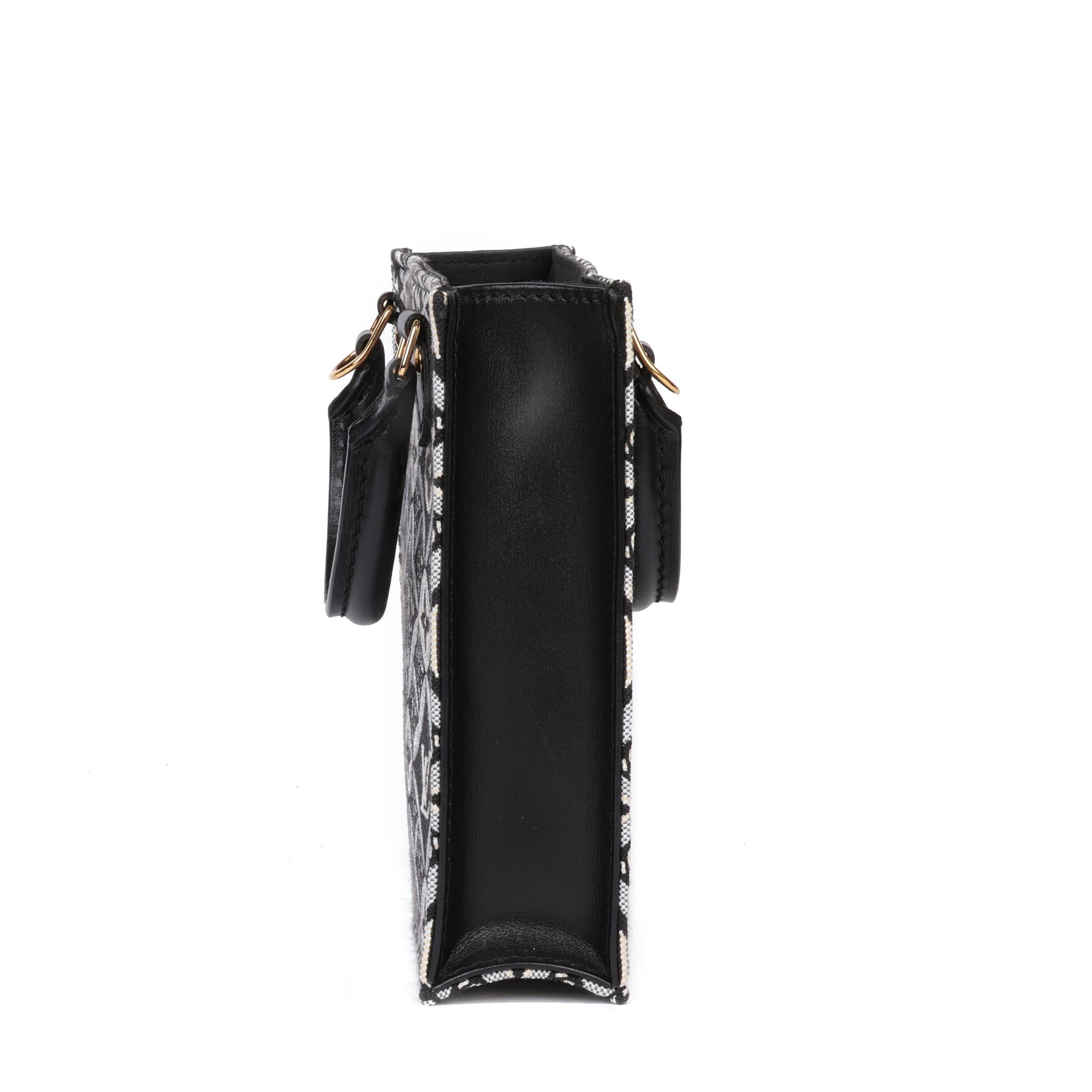 Women's LOUIS VUITTON Black 1854 Monogram Canvas & Calfskin Leather Mini Sac Plat For Sale