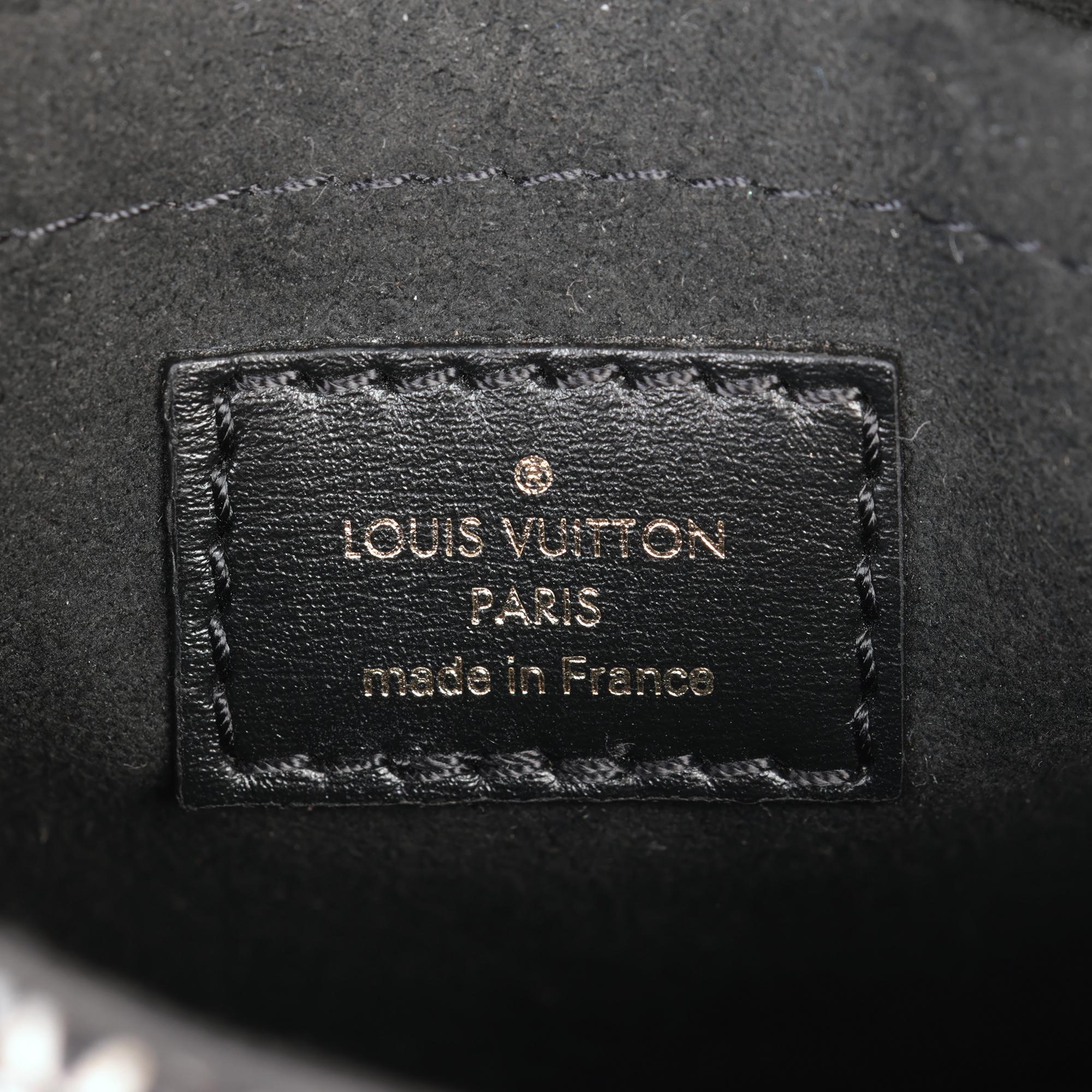 Louis Vuitton - Mini sac à main en toile et cuir de veau noir 1854 avec monogramme en vente 3