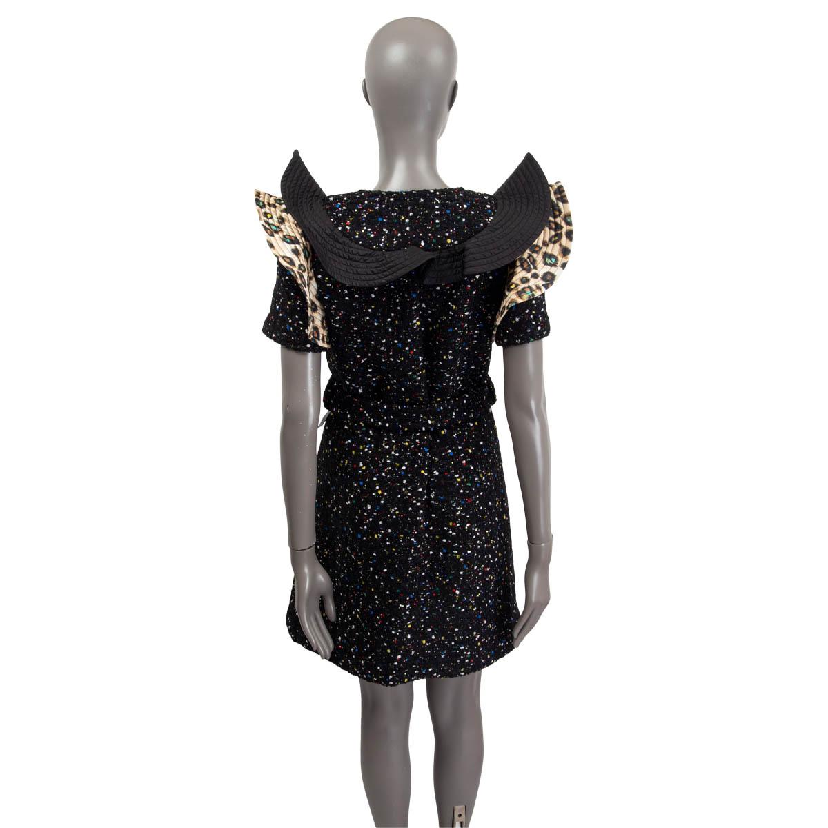 LOUIS VUITTON schwarzes 2019 RUFFLE BELTED TWEED Kleid 38 S im Zustand „Hervorragend“ im Angebot in Zürich, CH